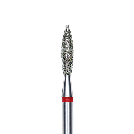 STALEKS Diamond Nail Drill Bit Flame Red 2.1mm 8mm Pointed