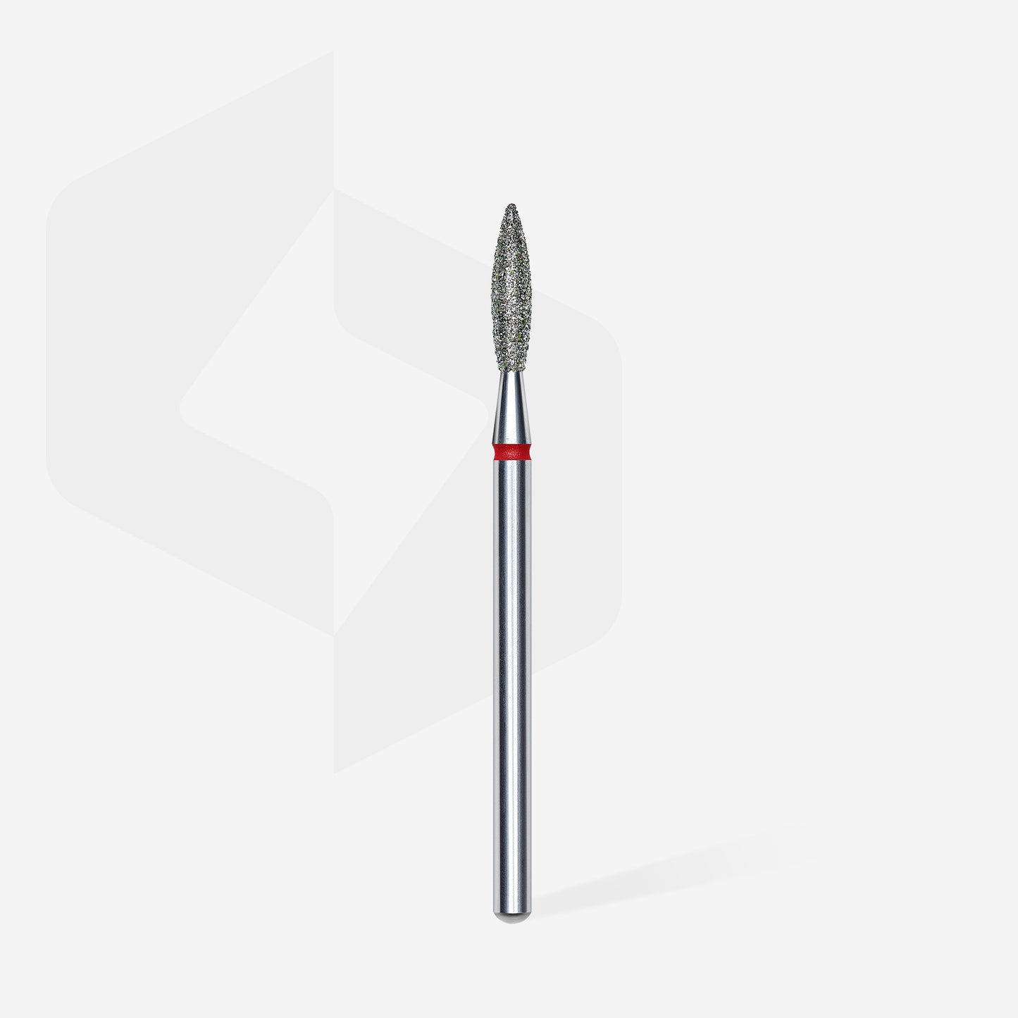 STALEKS Diamond Nail Drill Bit Flame Red 2.1mm 8mm Pointed