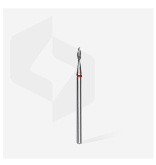 STALEKS Diamond Nail Drill Bit Flame Red 1.8mm 8mm Pointed